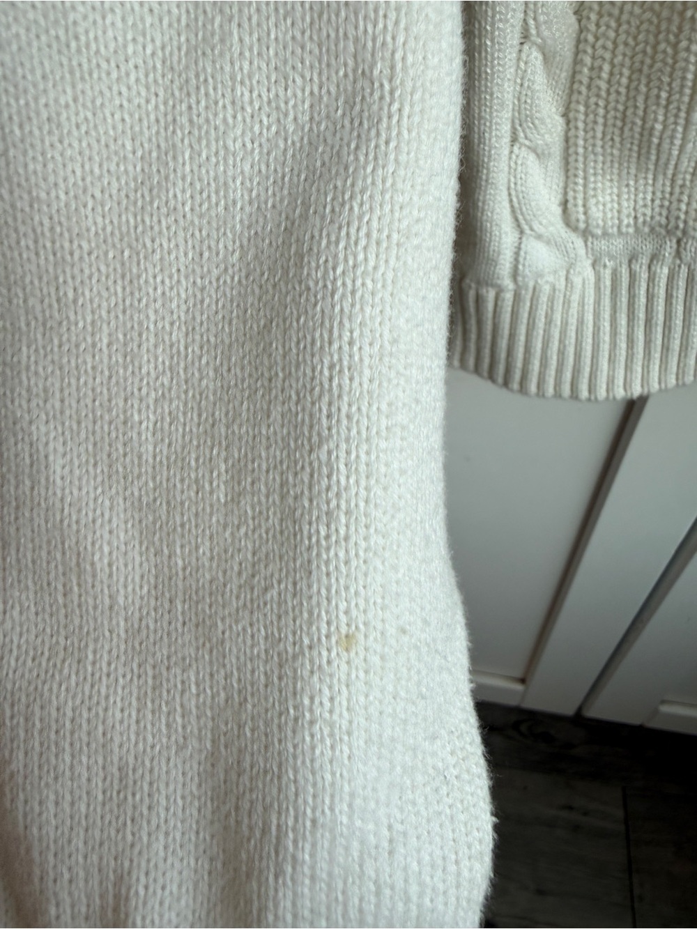 Tommy Hilfiger Cream Cable-Knit Cropped Cardigan Size M - Picture 9 of 9